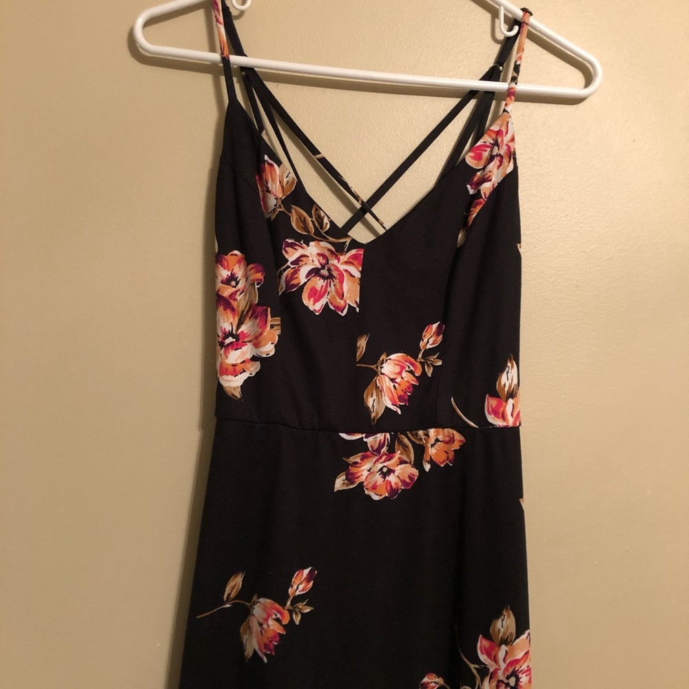 Black floral maxi dress